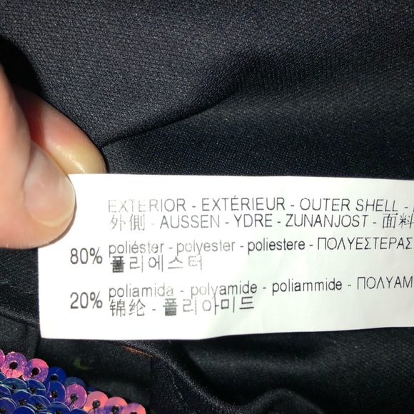 “Zara" gorgeous multi-colored sequined mini dress w/ spaghetti straps & peplum - Picture 10 of 16